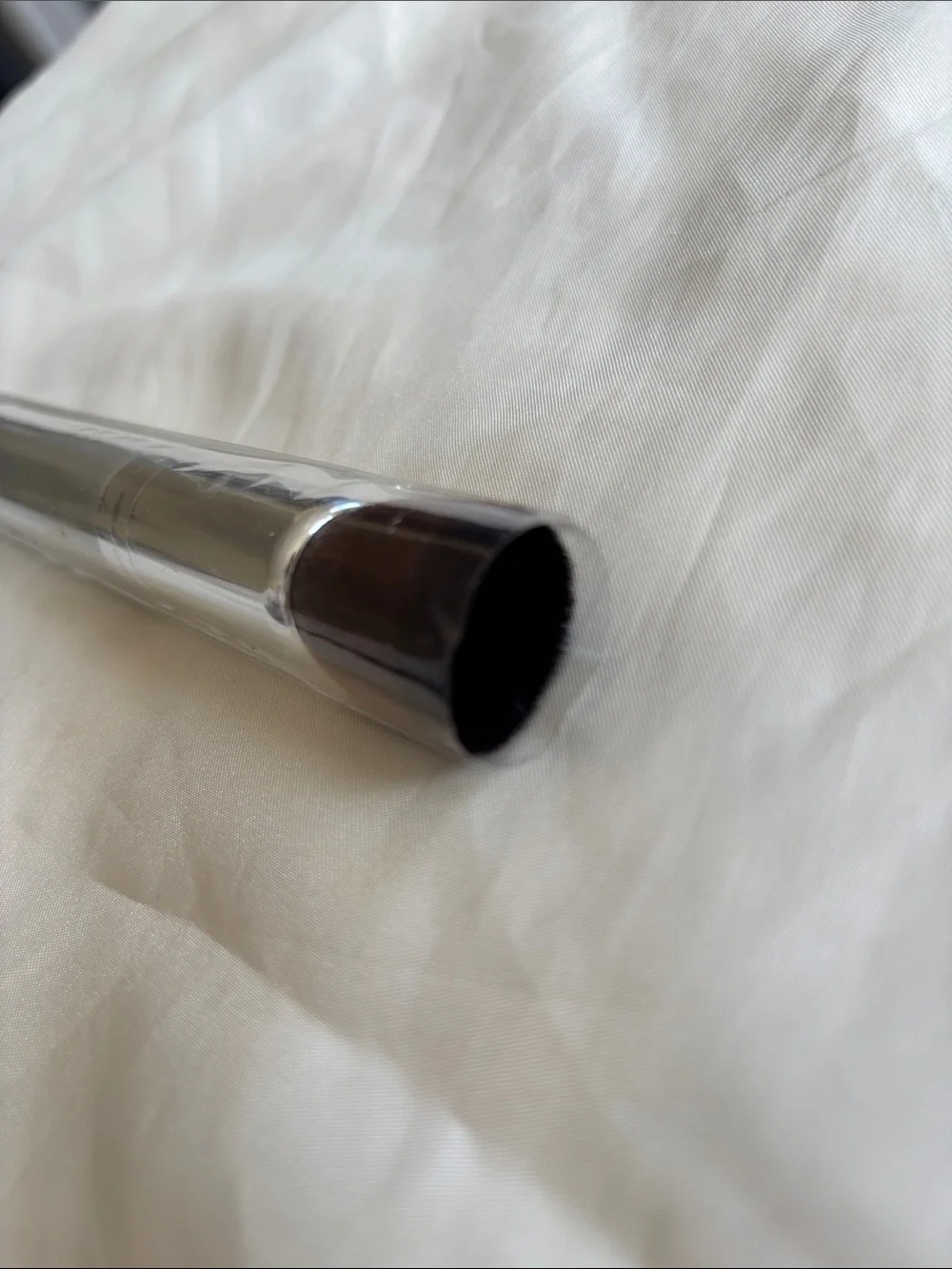 3/30$ 🦋 Pur Chisel foundation brush Silver Kabuki Brush with Brown Bristles